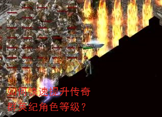 如何快速提升传奇群英纪角色等级? 如何快速提升传奇群英纪角色等级?