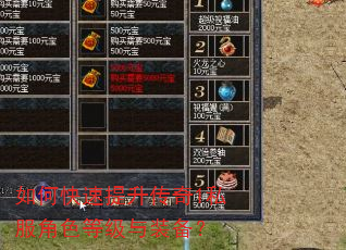 如何快速提升传奇1私服角色等级与装备? 如何快速提升传奇1私服角色等级与装备?