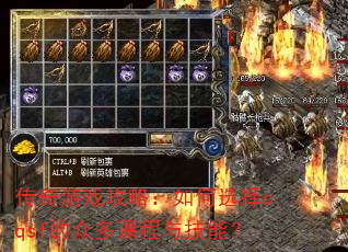 传奇游戏攻略:如何选择cqsf的众多课程与技能? 传奇游戏攻略:如何选择cqsf的众多课程与技能?