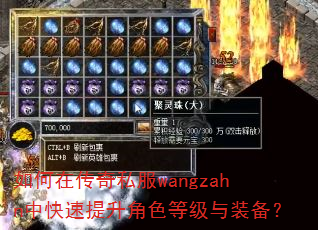 如何在传奇私服wangzahn中快速提升角色等级与装备? 如何在传奇私服wangzahn中快速提升角色等级与装备?