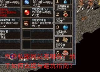 传奇私服网站有哪些?新手如何选择与避坑指南? 传奇私服网站有哪些?新手如何选择与避坑指南?